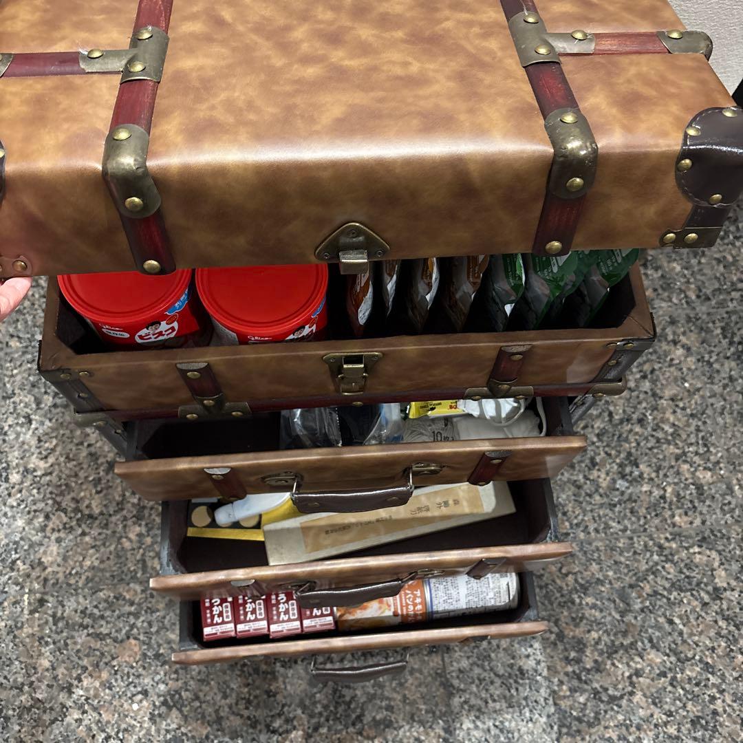 トランク型収納ボックス ブラウン