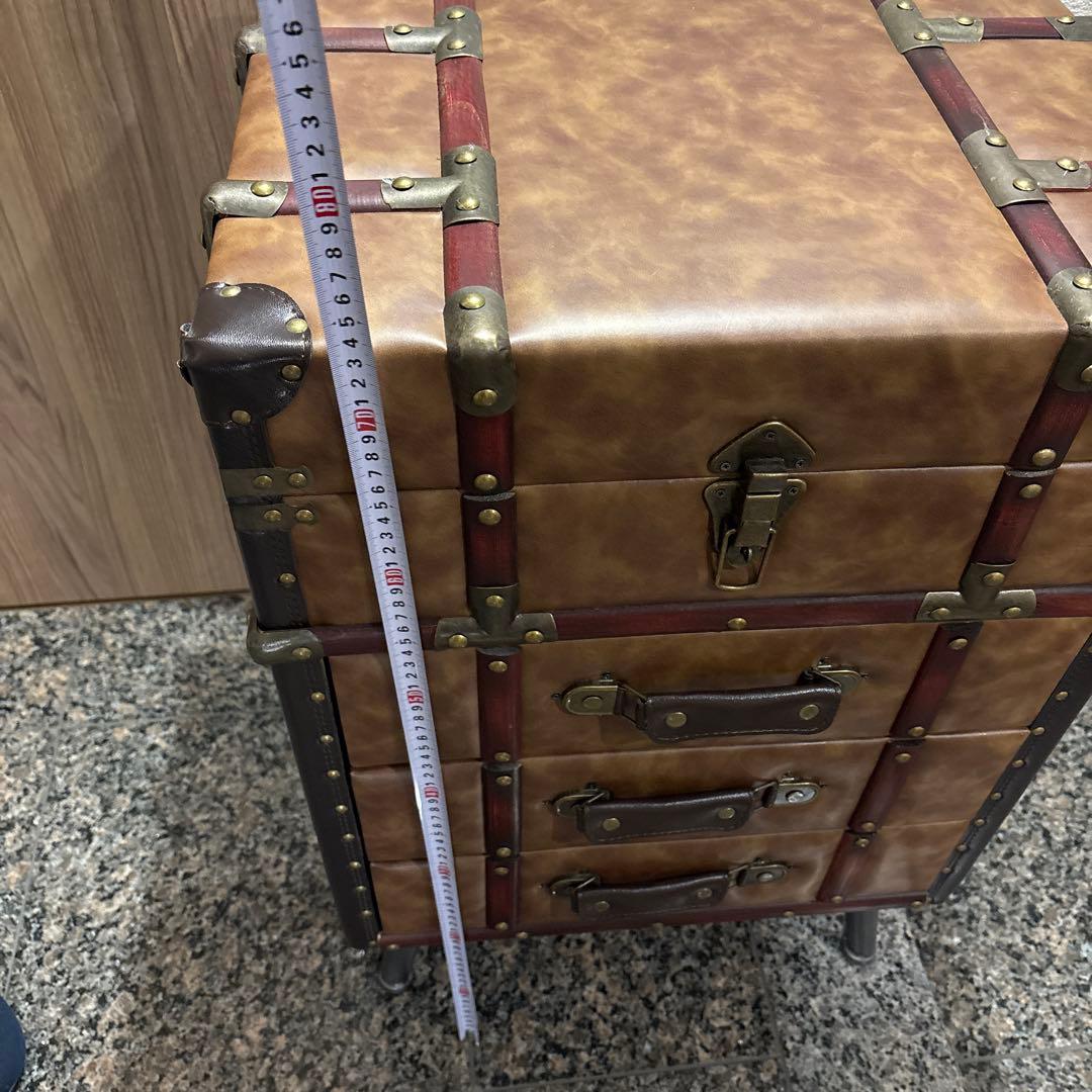 トランク型収納ボックス ブラウン