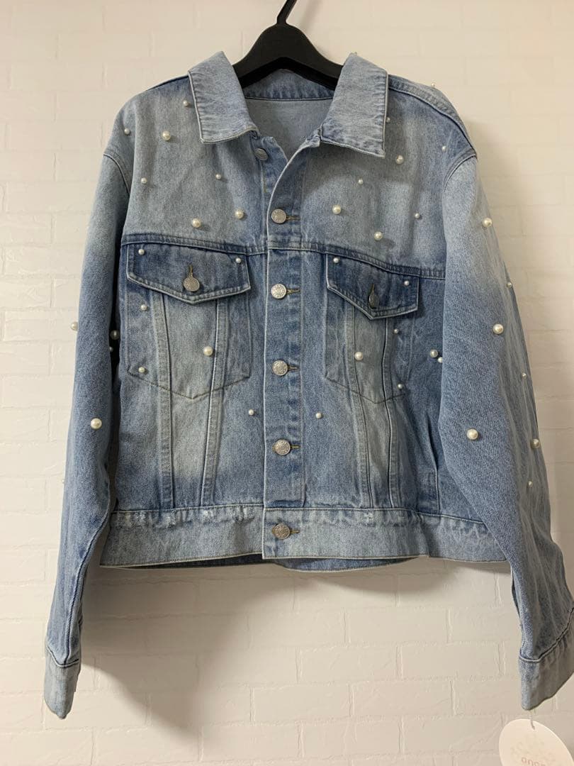 新品　アナナ パール装飾 デニムジャケット　M イシカワラボ
