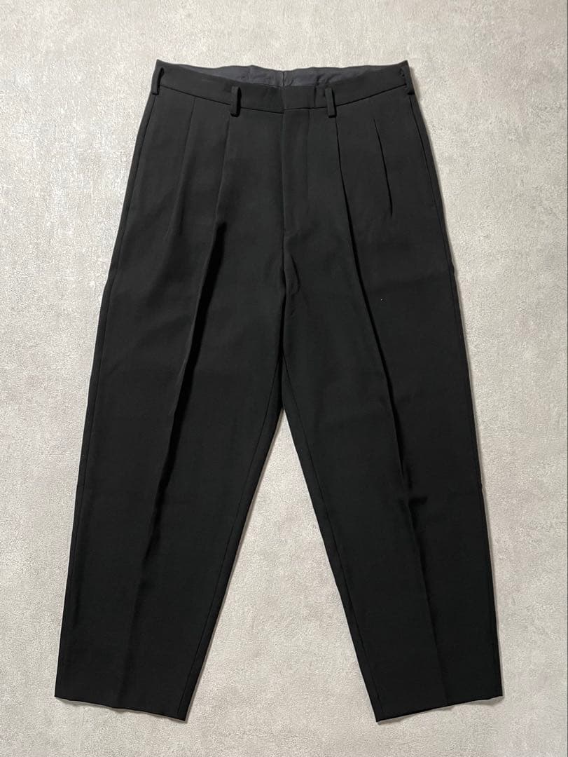 パンツ HEUGN Geoge 2pleated Woolgaba Black 2