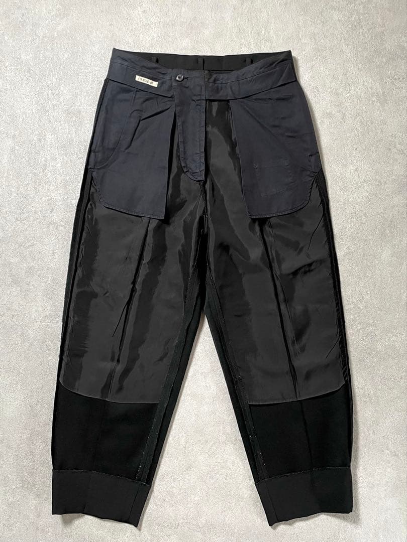 パンツ HEUGN Geoge 2pleated Woolgaba Black 2