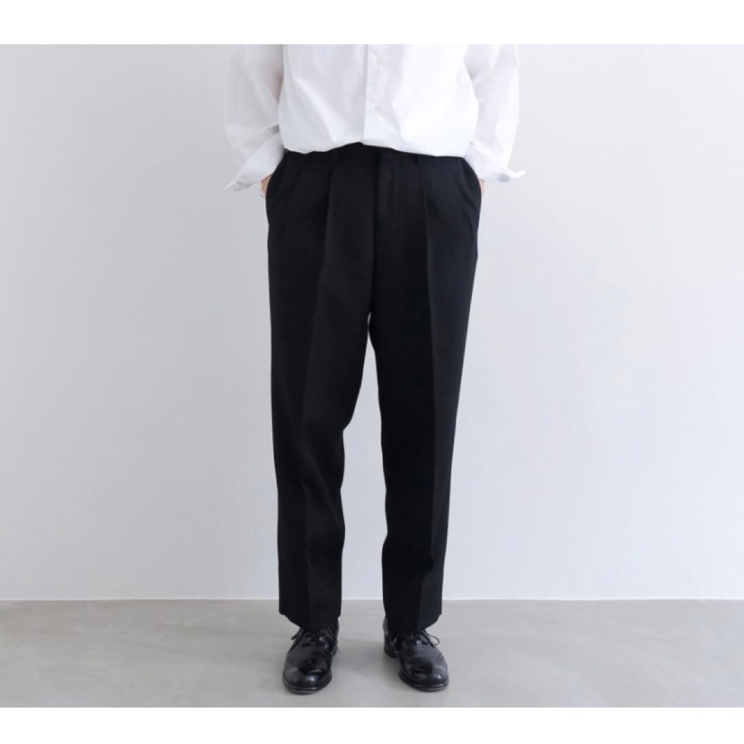 パンツ HEUGN Geoge 2pleated Woolgaba Black 2