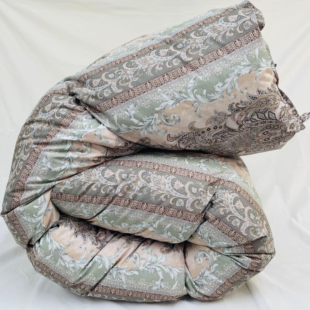 羽毛布団 シングル 増量 抗菌防臭羽毛 ピンクグリーン 日本製　特別価格 PGR