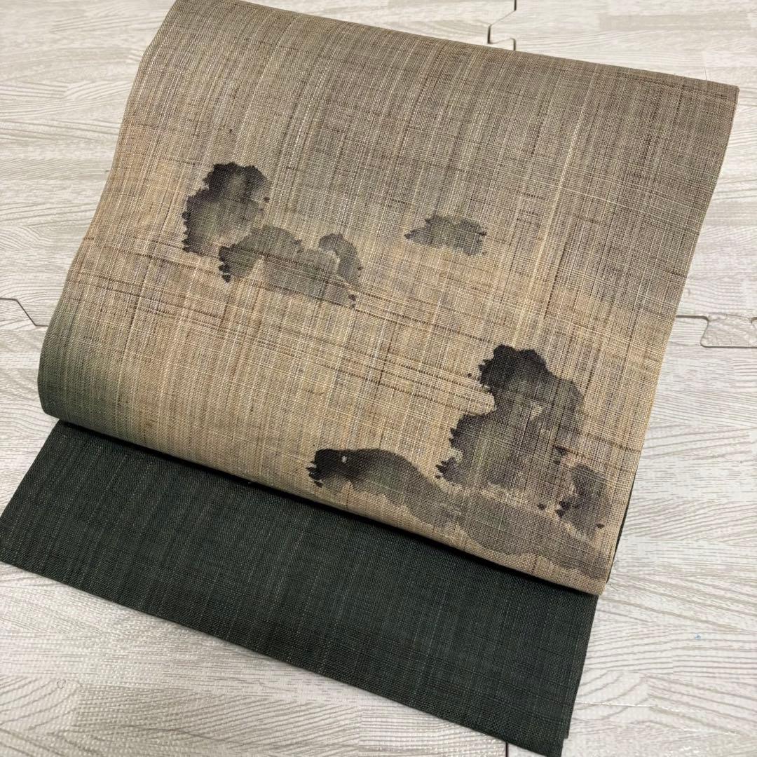 作家物 名古屋帯 本麻 風合い良い品 開き AO-1832