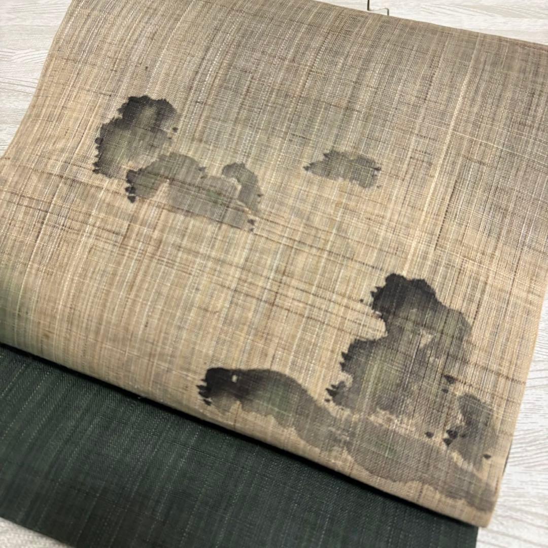 作家物 名古屋帯 本麻 風合い良い品 開き AO-1832