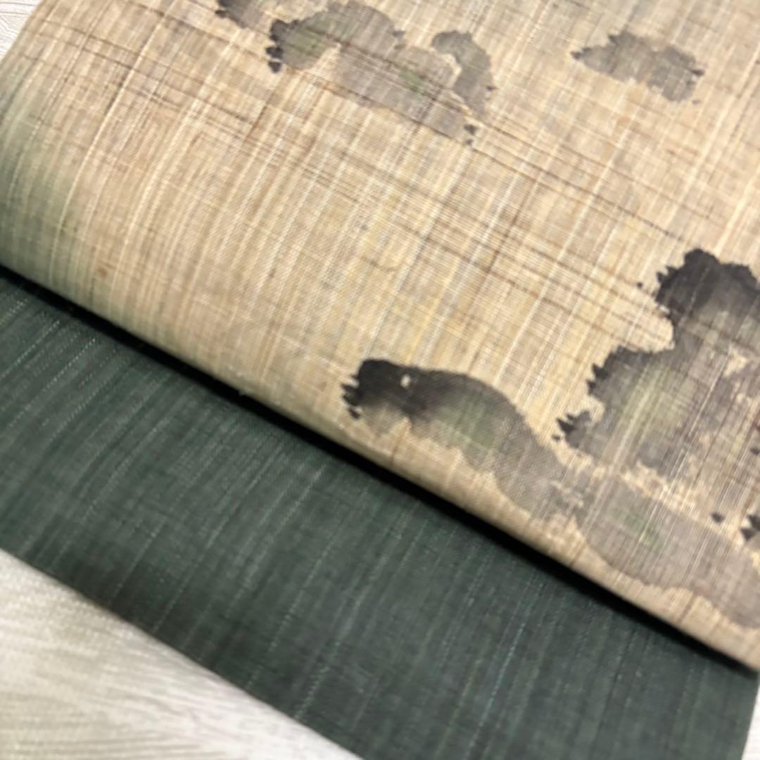 作家物 名古屋帯 本麻 風合い良い品 開き AO-1832