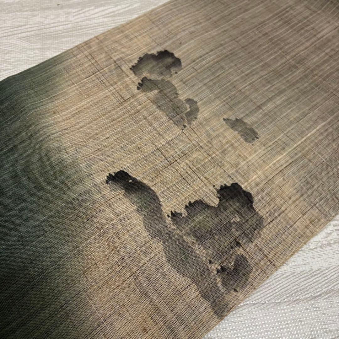 作家物 名古屋帯 本麻 風合い良い品 開き AO-1832