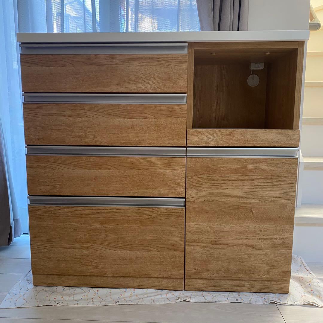 ニトリ　キッチンボード　リガーレ　100 木目調