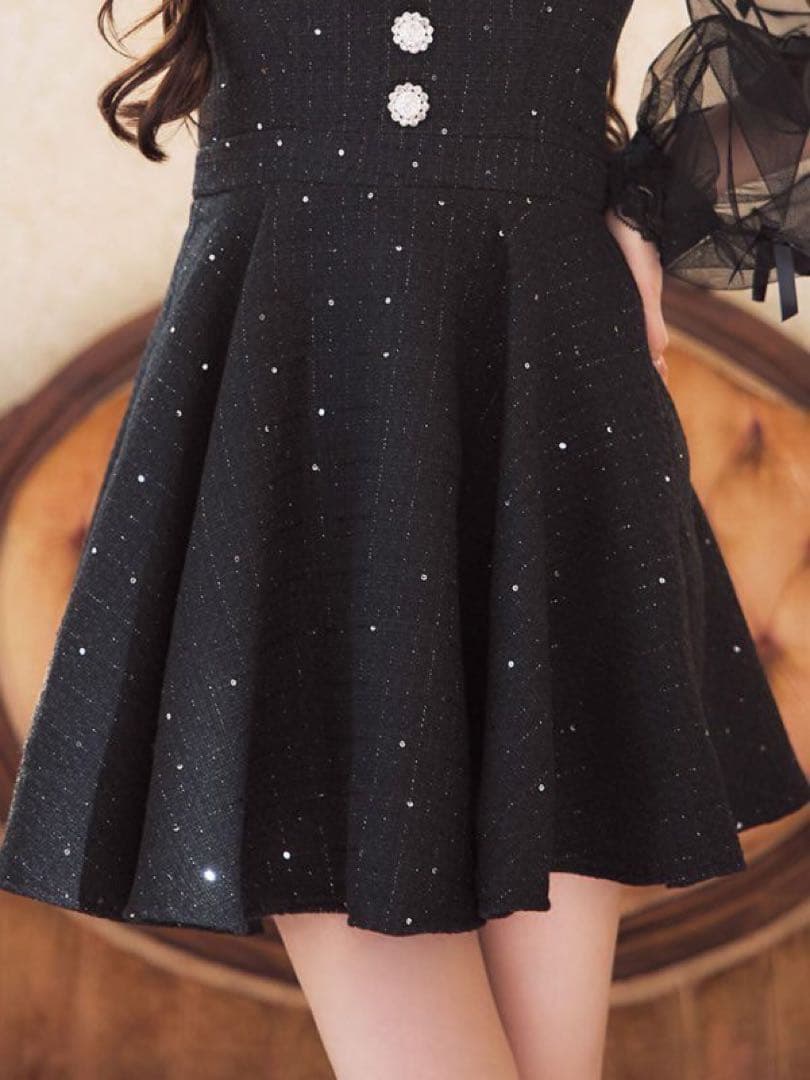 最終値下げ中♡黒いパフスリーブドレス　キャバ　ドレス