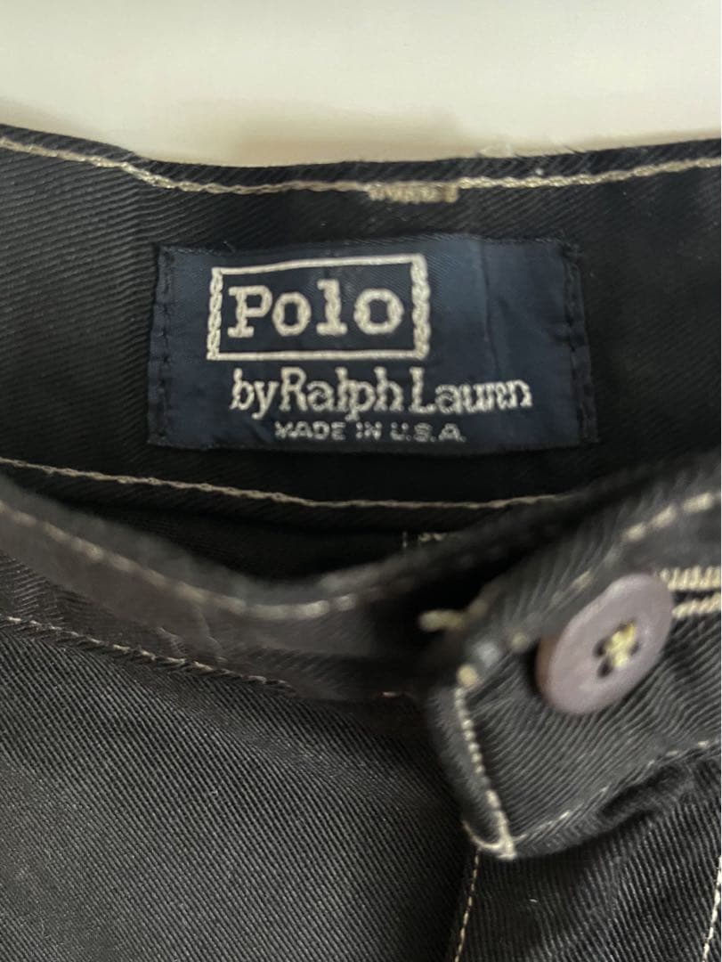 希少 USA製 ブラック RALPH LAUREN VINTAGE ポロチノ