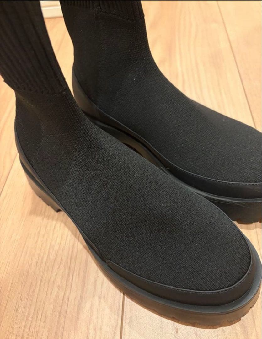 【美品★emmi】 エコニットブーツ ブラック 24.5cm