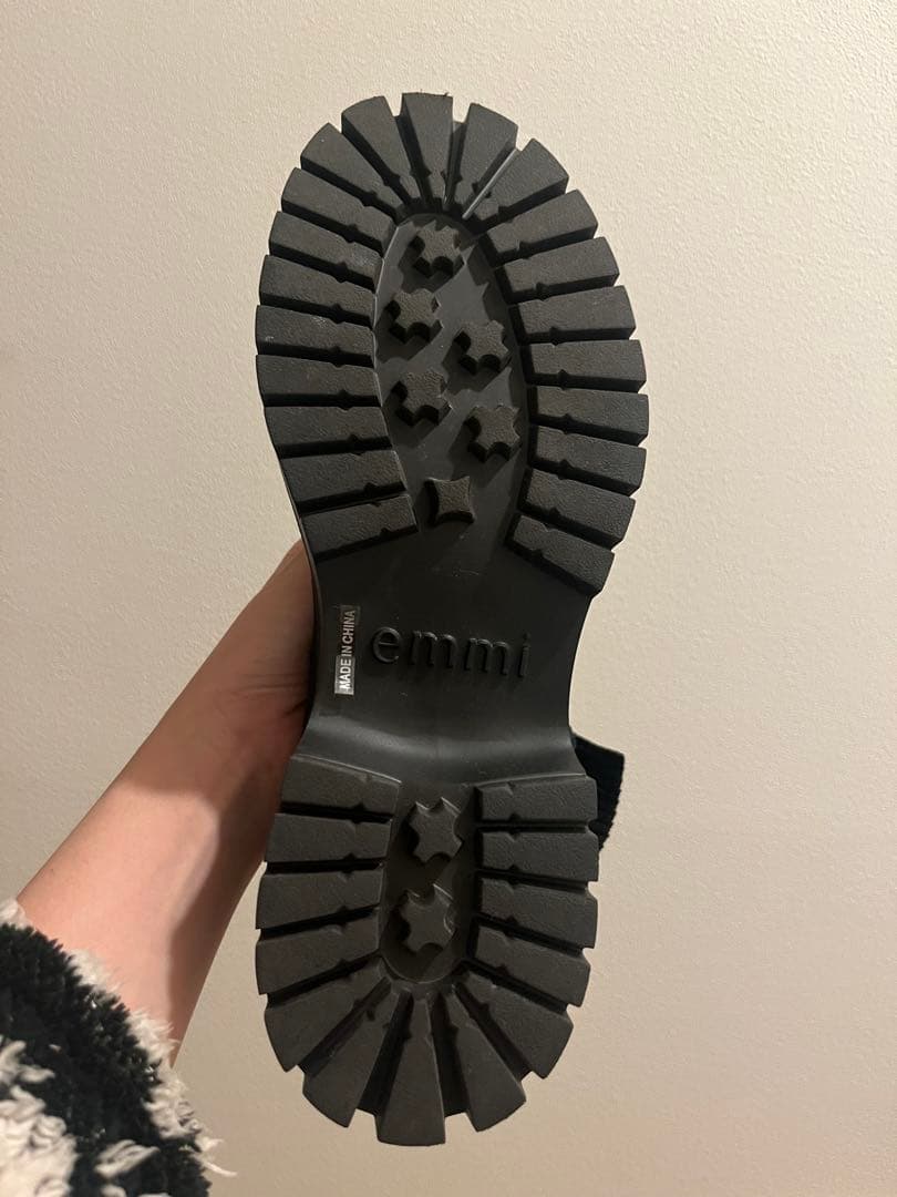 【美品★emmi】 エコニットブーツ ブラック 24.5cm
