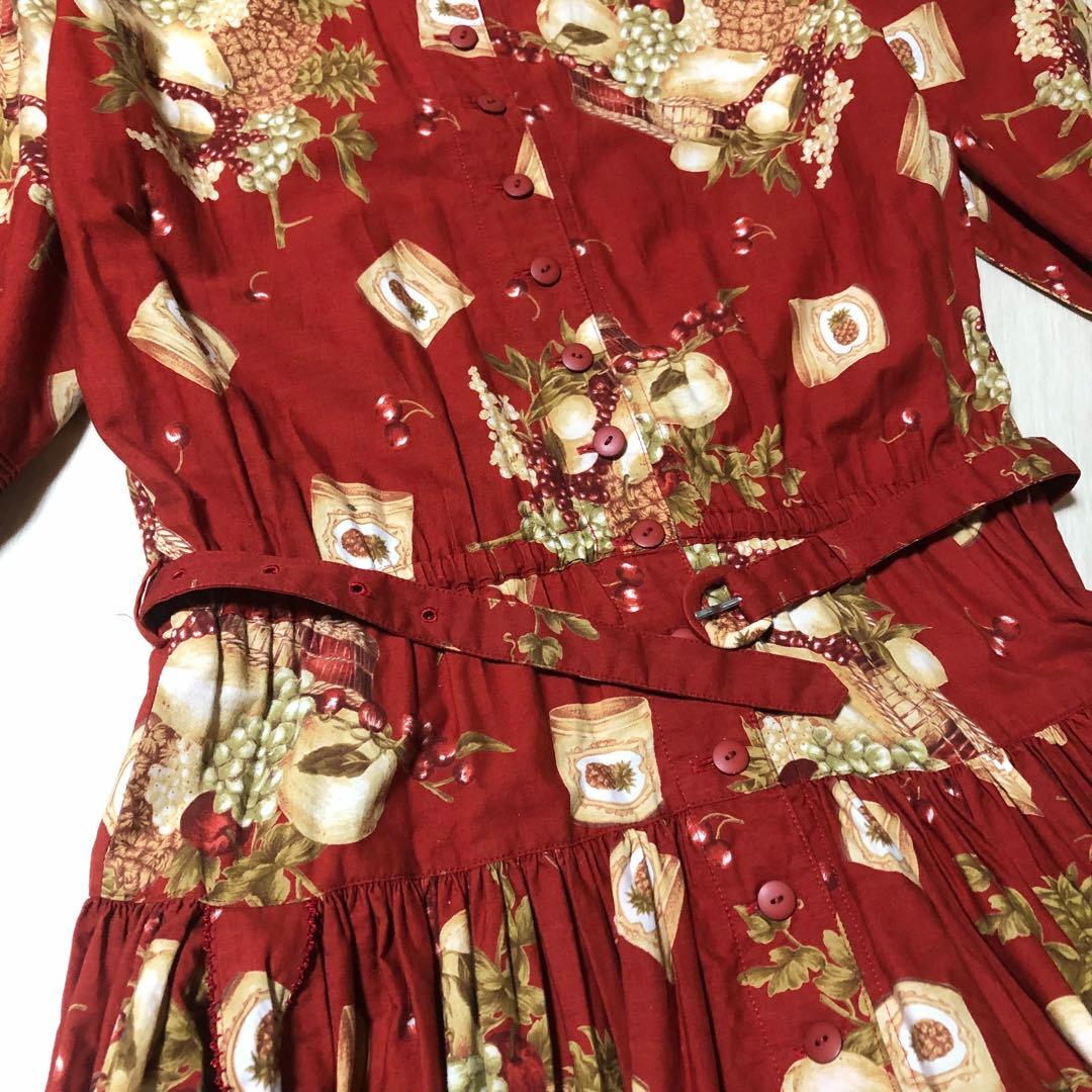 カネコイサオ フルーツバスケット チェリー ピンタック たくし上げ ワンピース