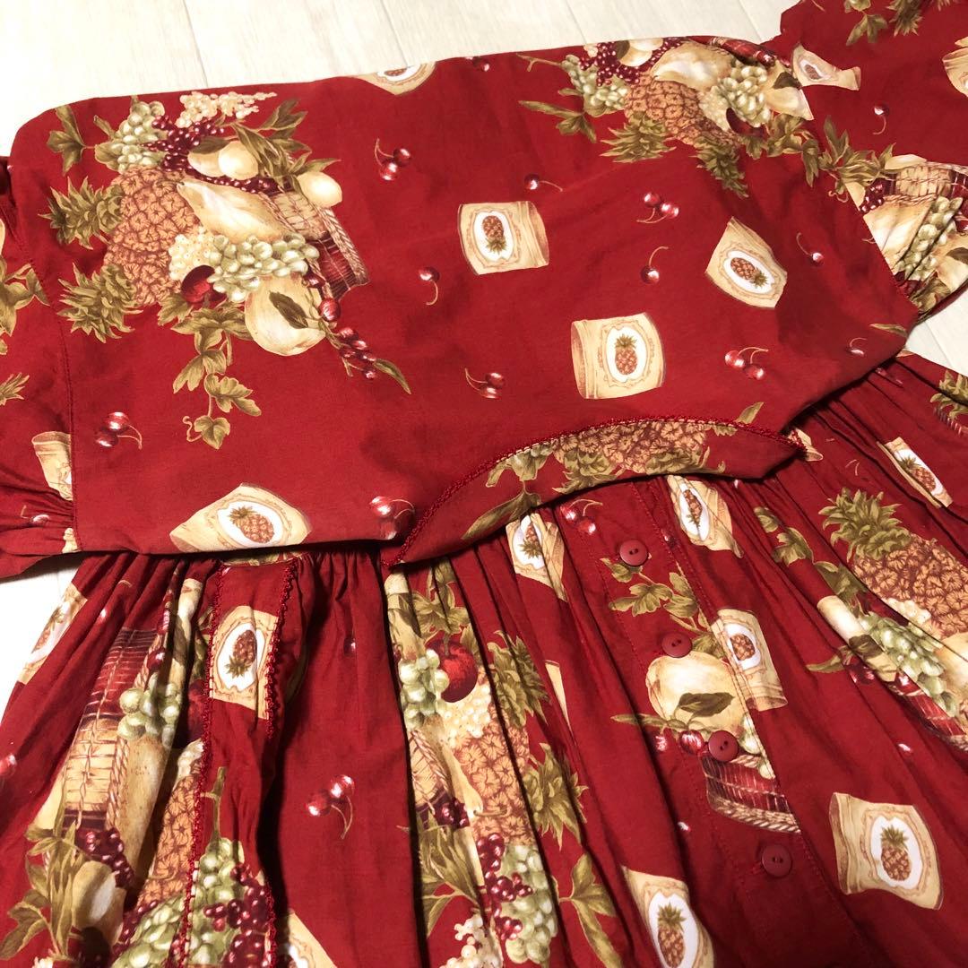 カネコイサオ フルーツバスケット チェリー ピンタック たくし上げ ワンピース