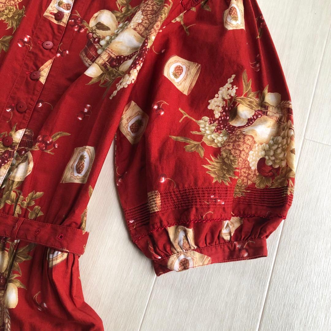 カネコイサオ フルーツバスケット チェリー ピンタック たくし上げ ワンピース