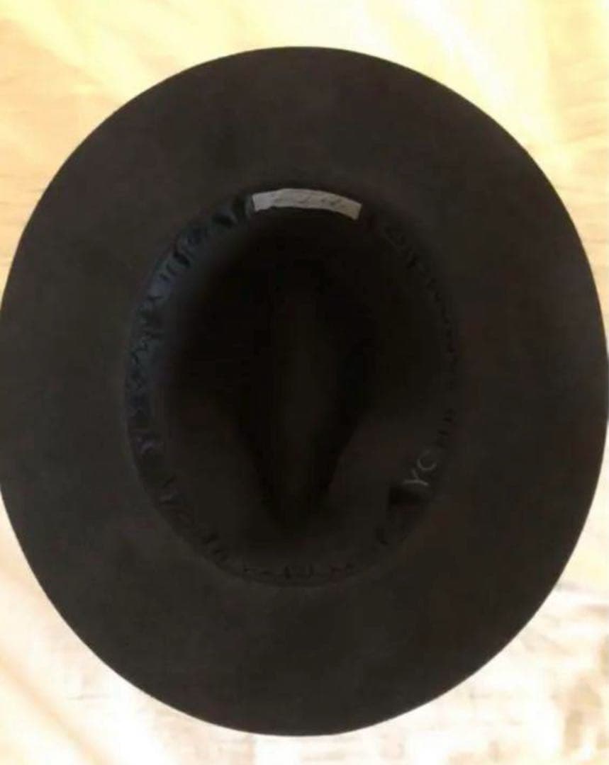 yohjiyamamoto ヨウジヤマモトダークグレー ウールハットリボン付き