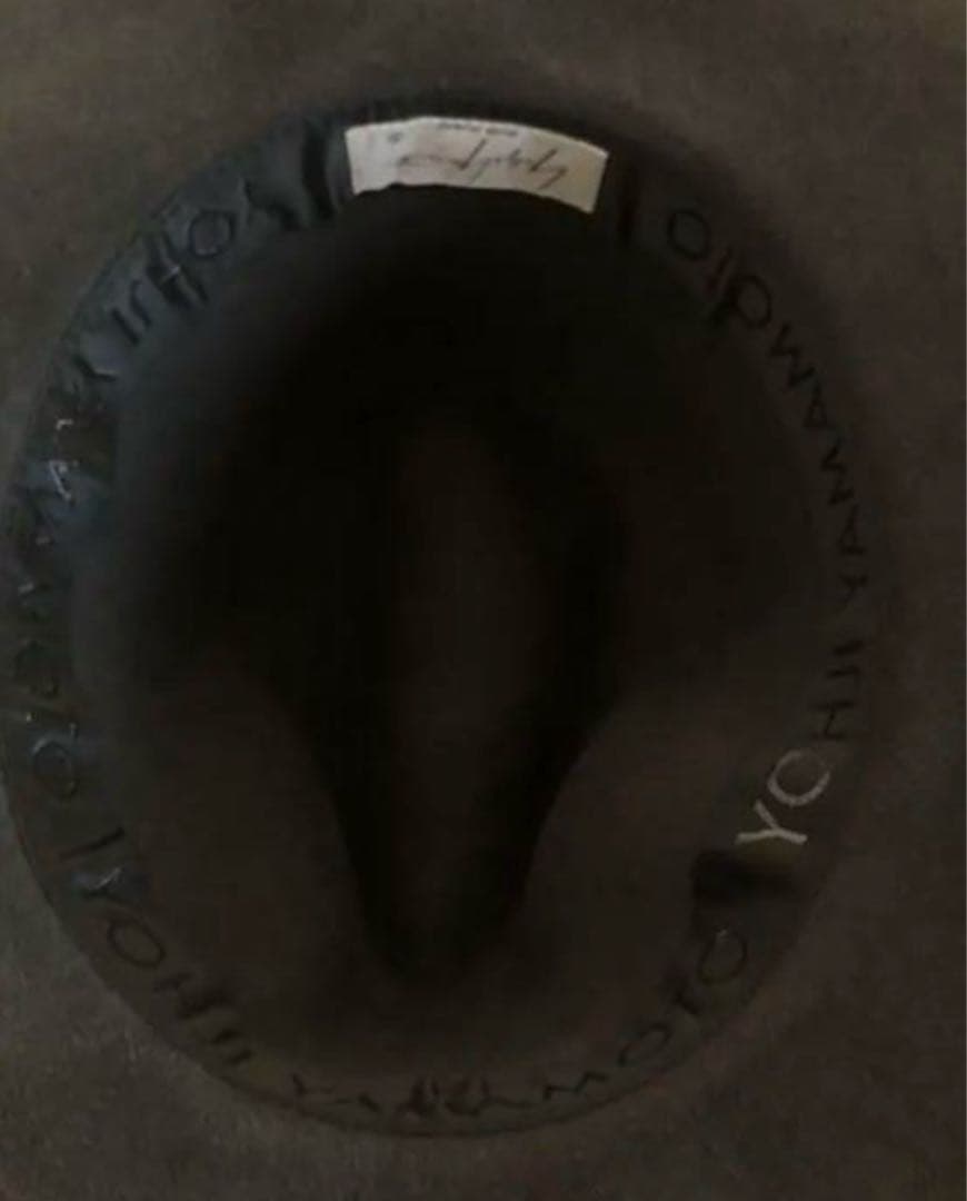 yohjiyamamoto ヨウジヤマモトダークグレー ウールハットリボン付き