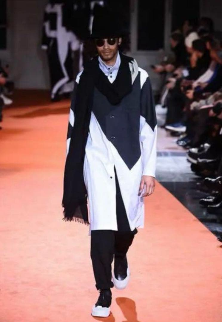 yohjiyamamoto ヨウジヤマモトダークグレー ウールハットリボン付き