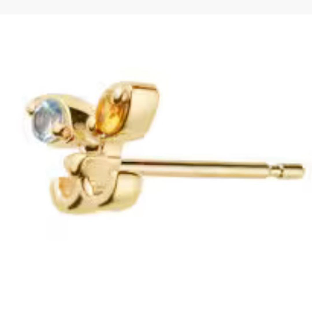 ヴァンドーム青山　K10イエローゴールド ねこ オッドアイ ピアス（片耳用）