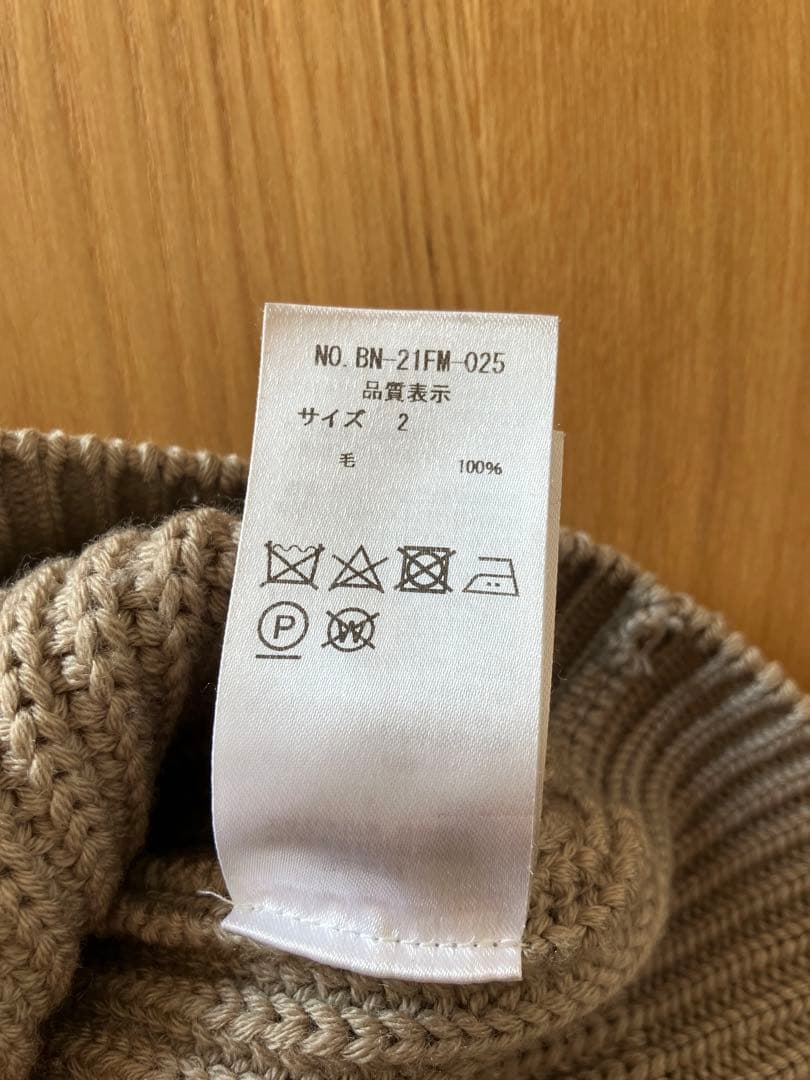 バトナーBATONER ジップアップ ニットセーター