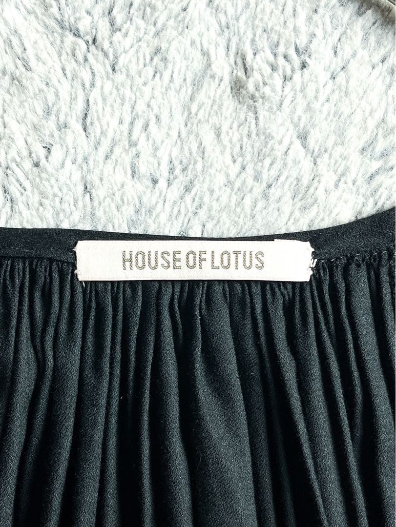 【HOUSE OF LOTUS】ギャザーチュニックワンピース タッセルリボン M