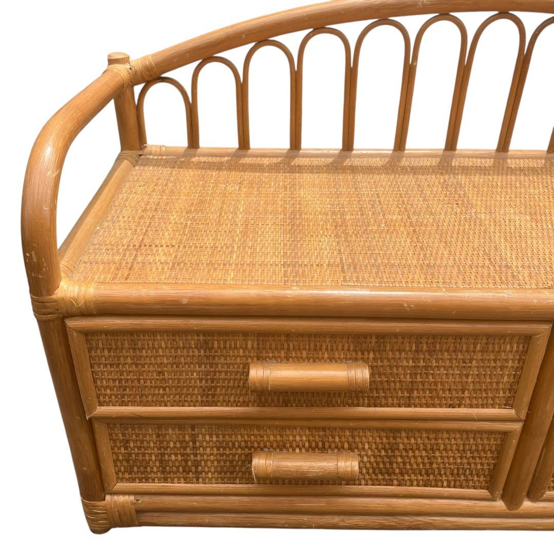 ラタンチェスト タンス　籐 ベンチ ビンテージ家具