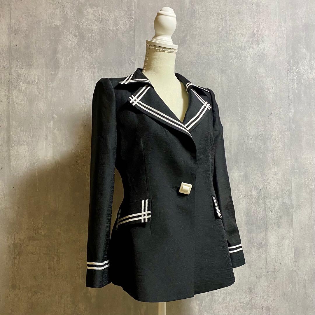 ★【新品タグ付】定価11万円 VELLA テーラードジャケット シースルー 40