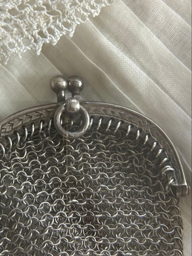 ◆SALE◆フランスアンティーク超美品シルバーメッシュパース銀刻印1900