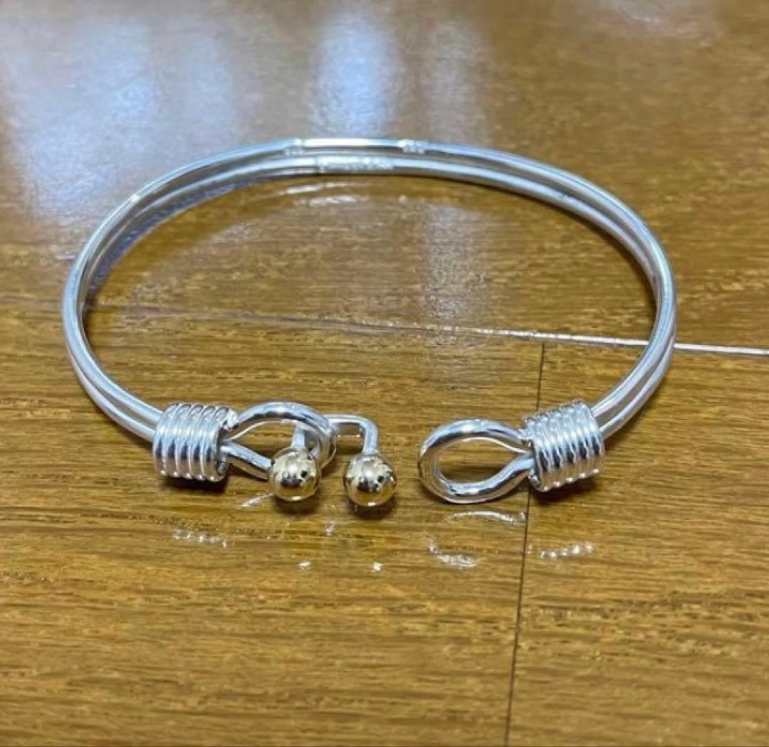 Tiffany ティファニー ダブルフック&アイ コンビバングル925k18