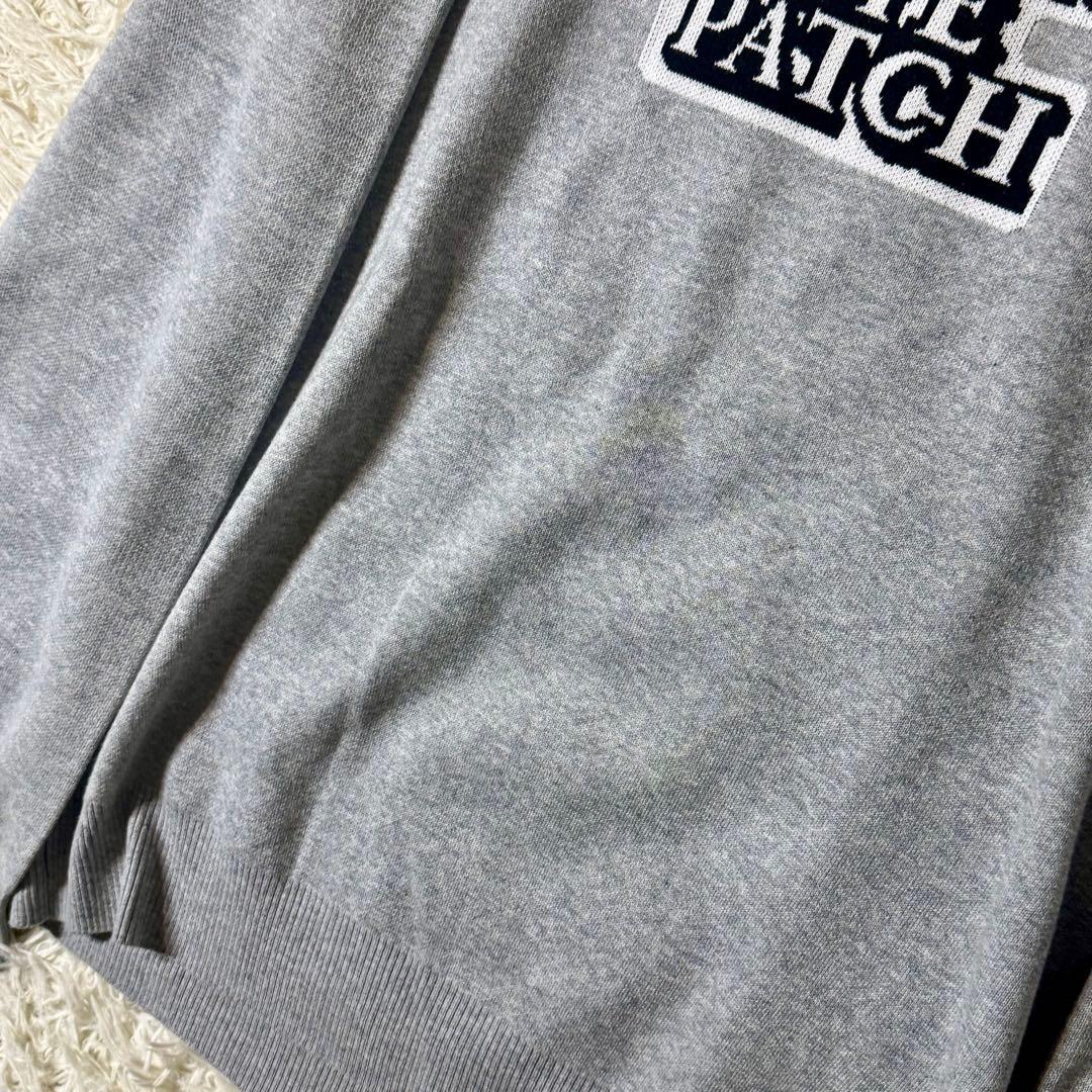 【完売モデル 美品】ブラックアイパッチ ロゴ ジャガードニット Lサイズ