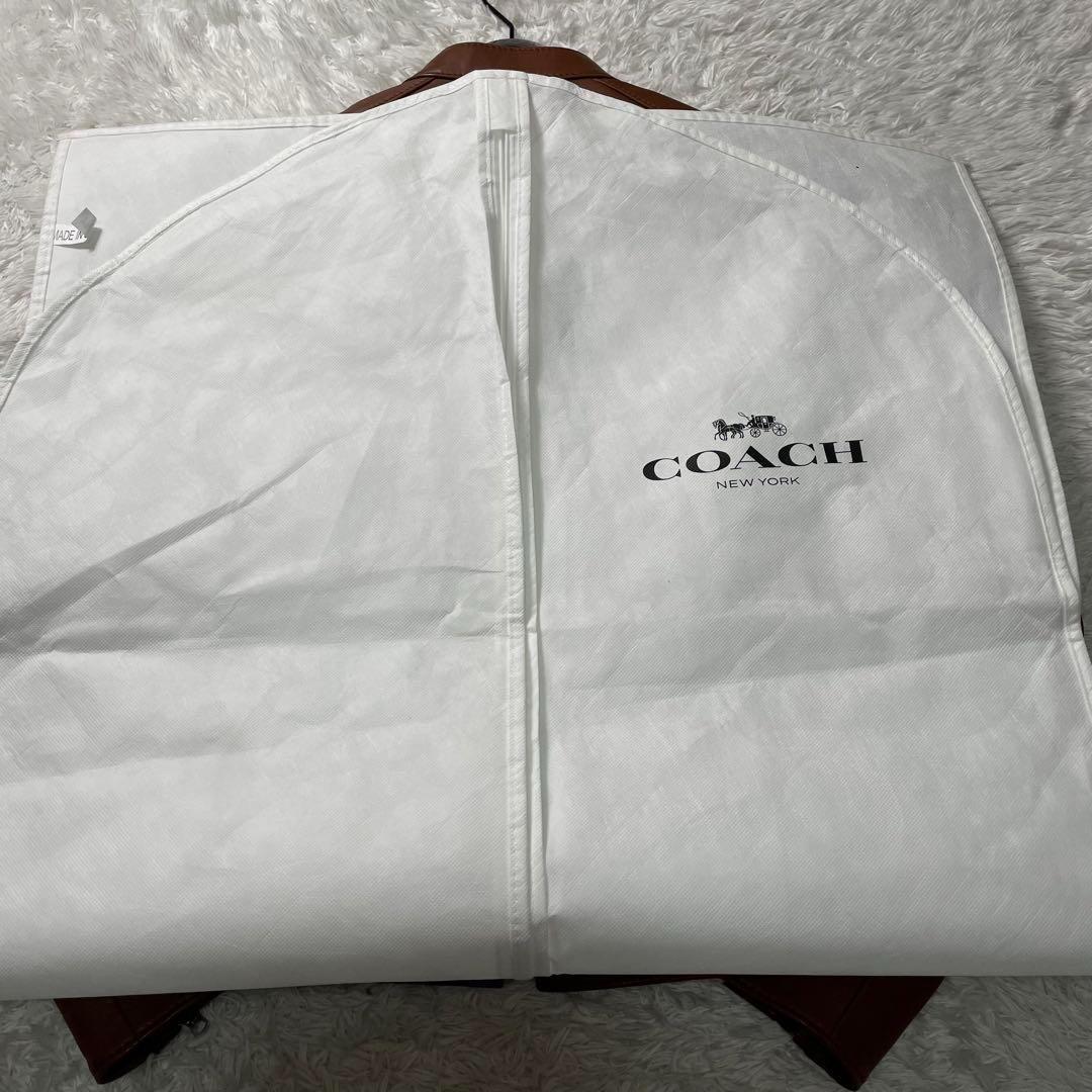 【未使用品】 COACH ラムレザー シグネチャー シングル ライダース M
