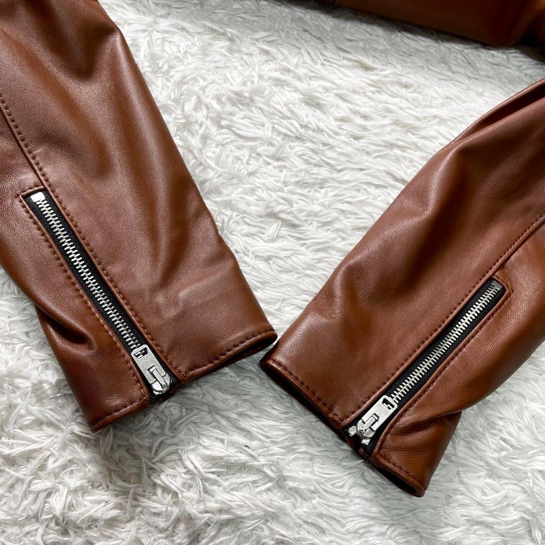 【未使用品】 COACH ラムレザー シグネチャー シングル ライダース M