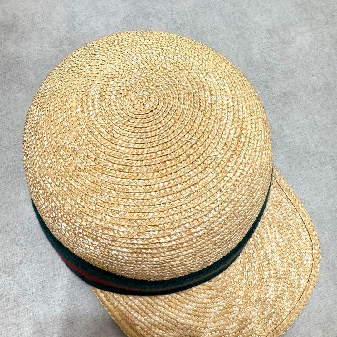【 美品 】 GUCCI グッチ 麦わら キャップ 帽子 ハット L