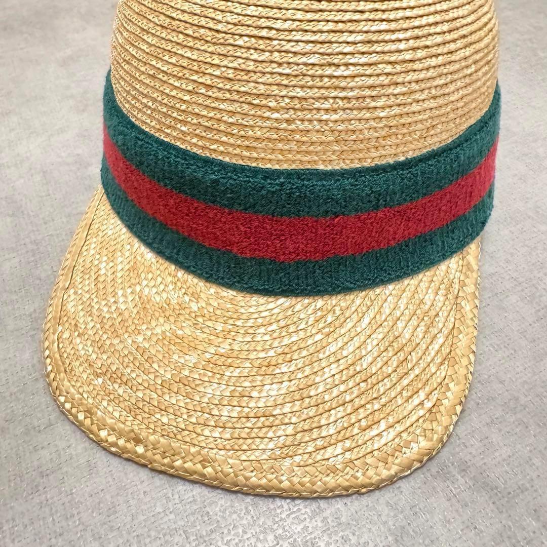 【 美品 】 GUCCI グッチ 麦わら キャップ 帽子 ハット L