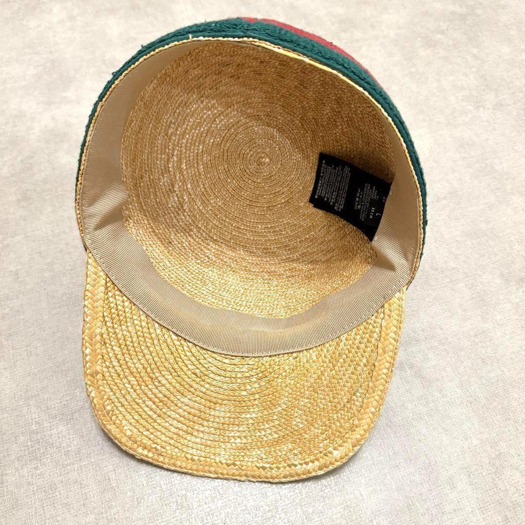 【 美品 】 GUCCI グッチ 麦わら キャップ 帽子 ハット L