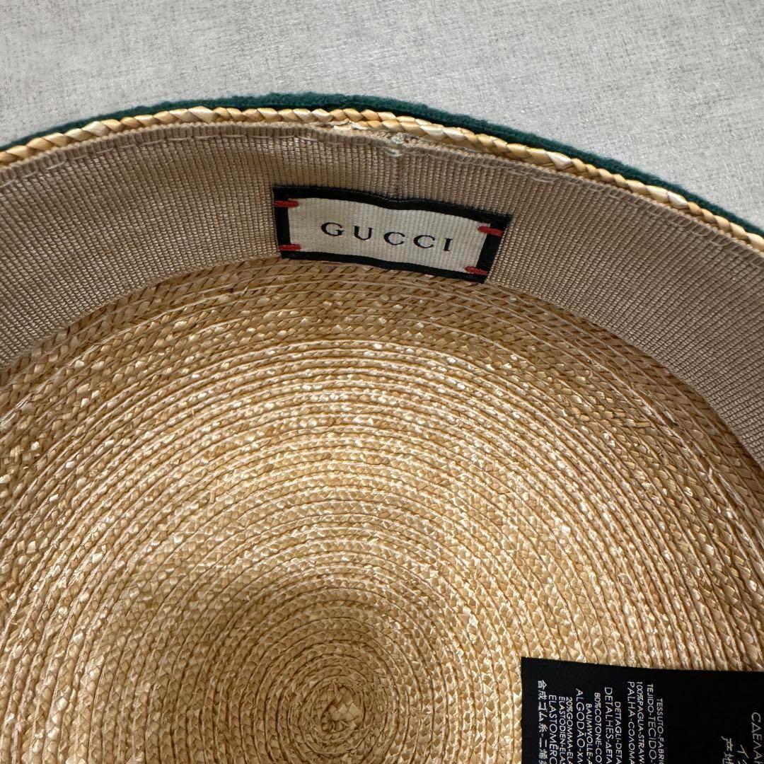 【 美品 】 GUCCI グッチ 麦わら キャップ 帽子 ハット L