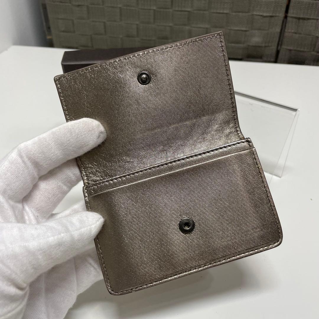 セ*え様 Bottega Veneta ガンメタカラー 名刺入れ