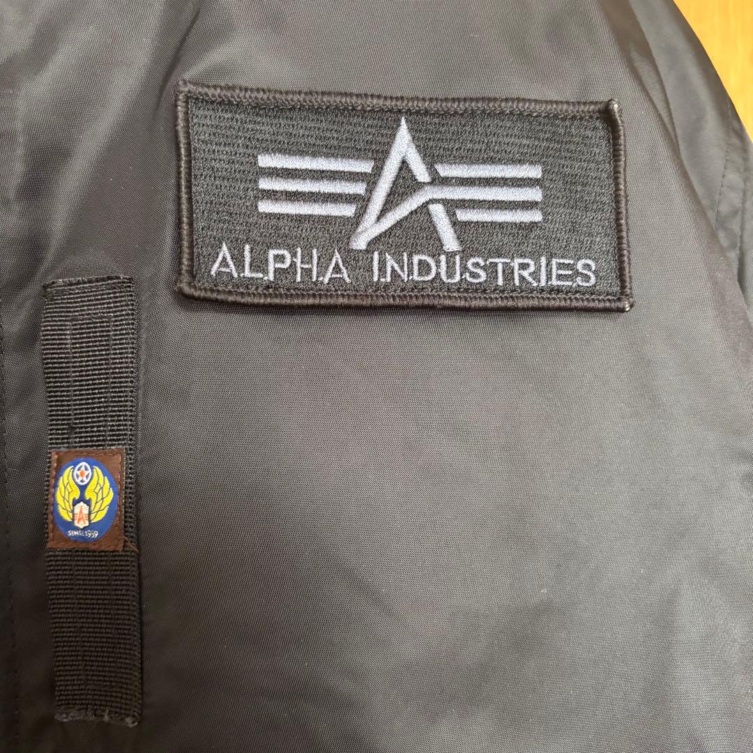 【バイカー仕様】ALPHA MA-1 ライディングJKT プロテクター付 黒 L