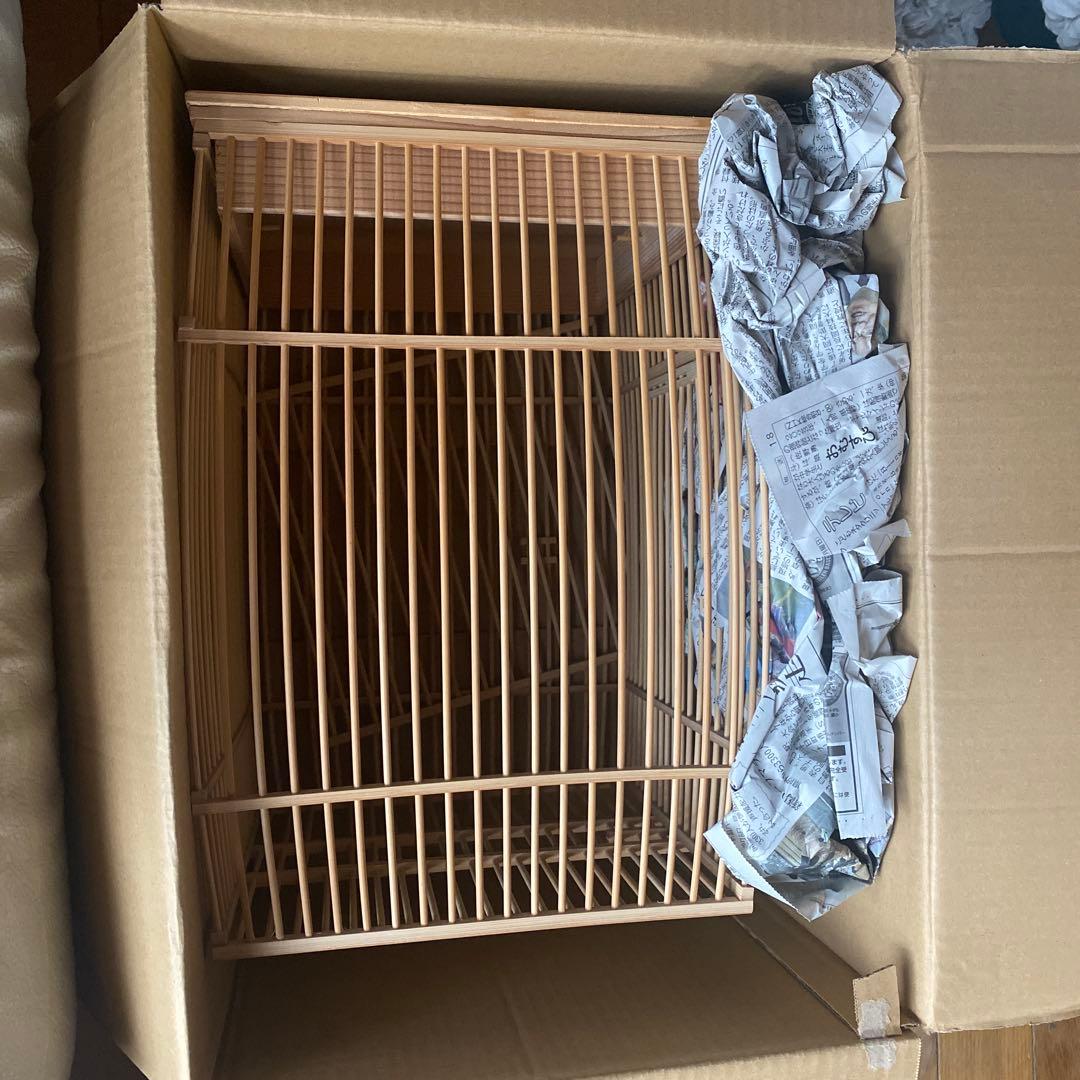 ぺんたくん【新品、未使用】鳥籠屋　十蔵　ヤマガラ胴張籠　竹製日本製