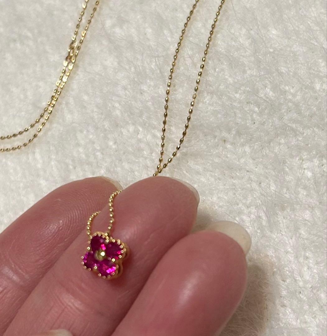 k18 ルビーネックレス