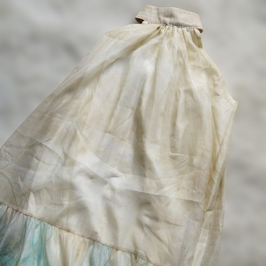 タグ付✨ANDREA&Co. 水彩アートティアードワンピース ホワイト F