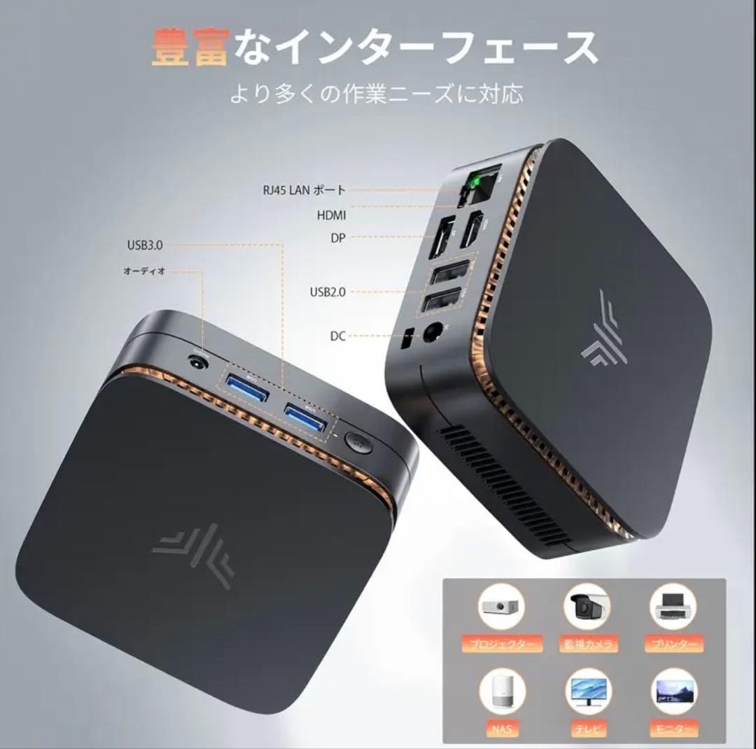 NiPoGi ミニPC N97 8GB 256GB ブラック E1