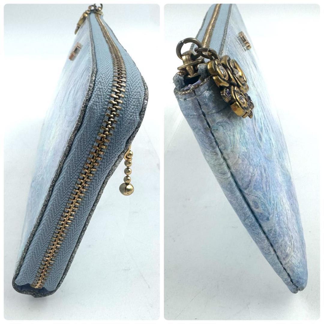 極美品✨アナスイ　パピヨン　L字ファスナー　長財布　ゴールド金具　パステルカラー