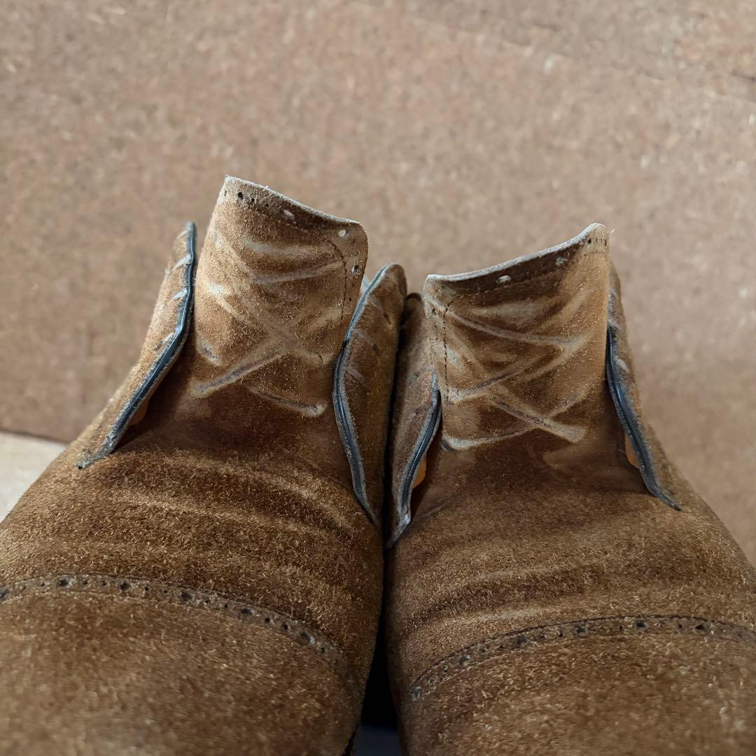 EDWARD GREEN スエード パンチドキャップトゥ ダービー 8E