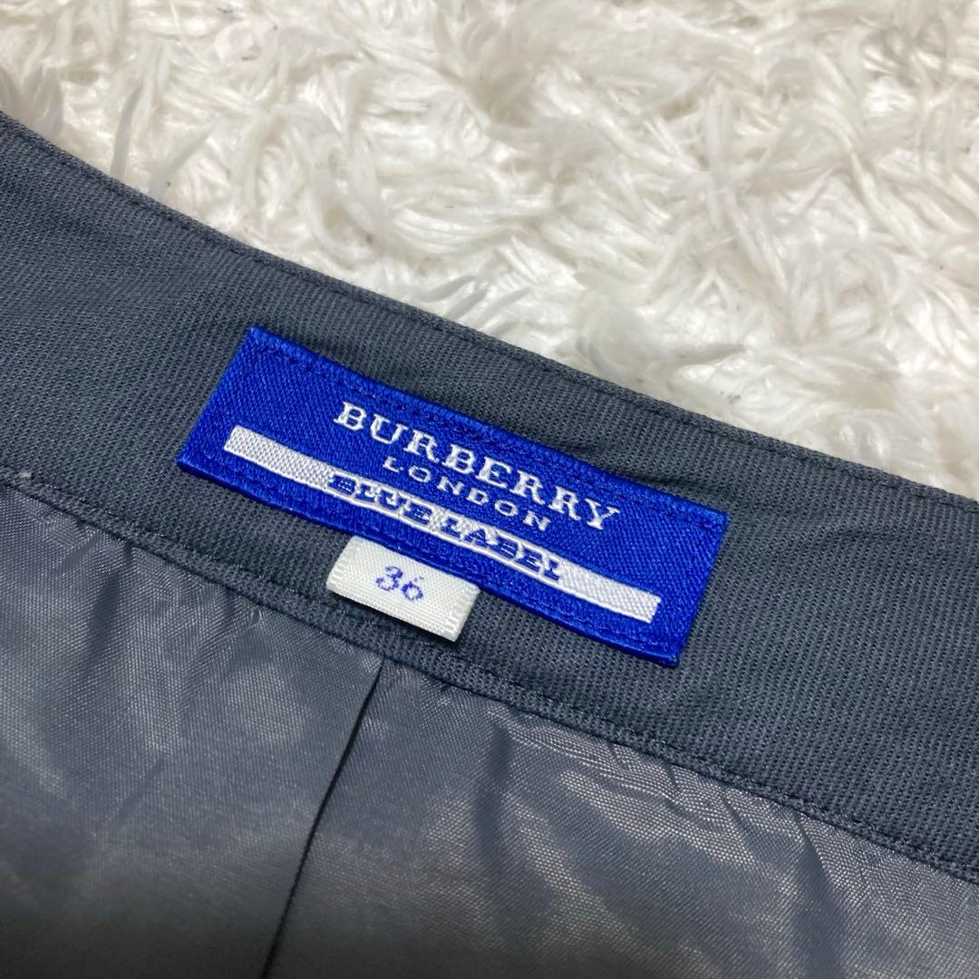 極美品♡ バーバリーブルーレーベル チェックワンピース ベルト プリーツ 36