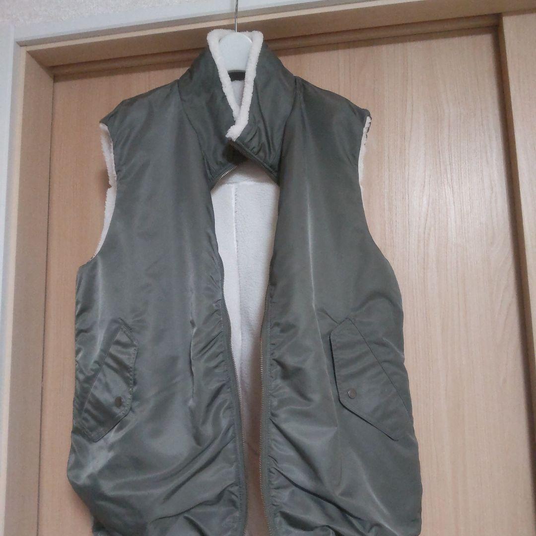 23区SROWオリーブグリーン ナイロンベスト リバーシブル