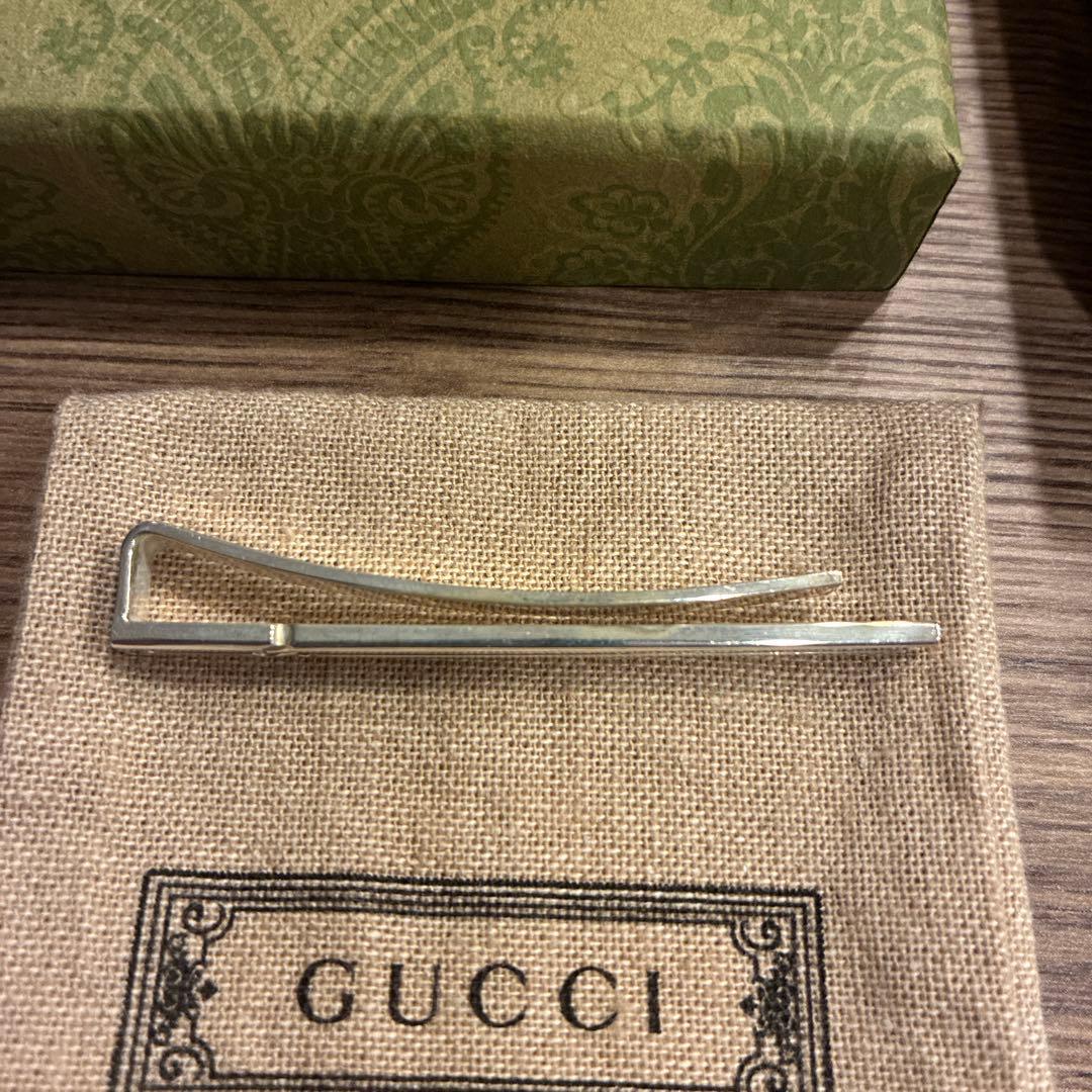 GUCCI ノットディテール ネクタイピン タイバー シルバー925 メンズ