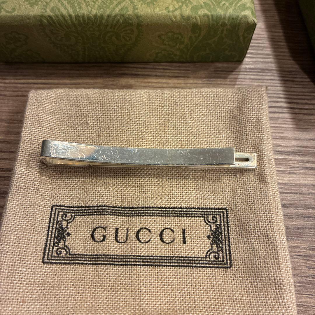 GUCCI ノットディテール ネクタイピン タイバー シルバー925 メンズ