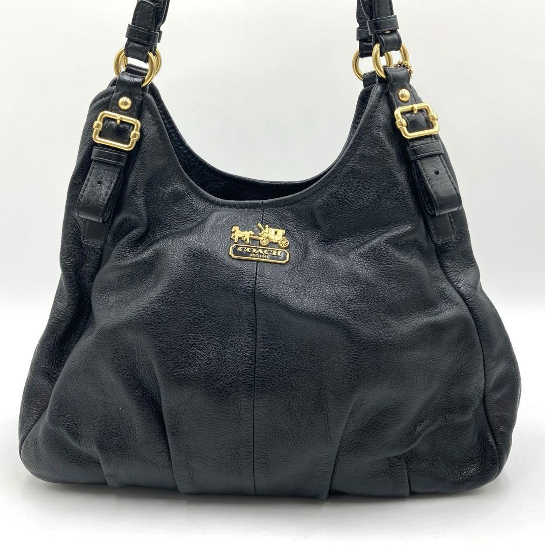 ⭐️美品⭐️コーチ ショルダーバッグ レザー ブラック ゴールド 肩掛け