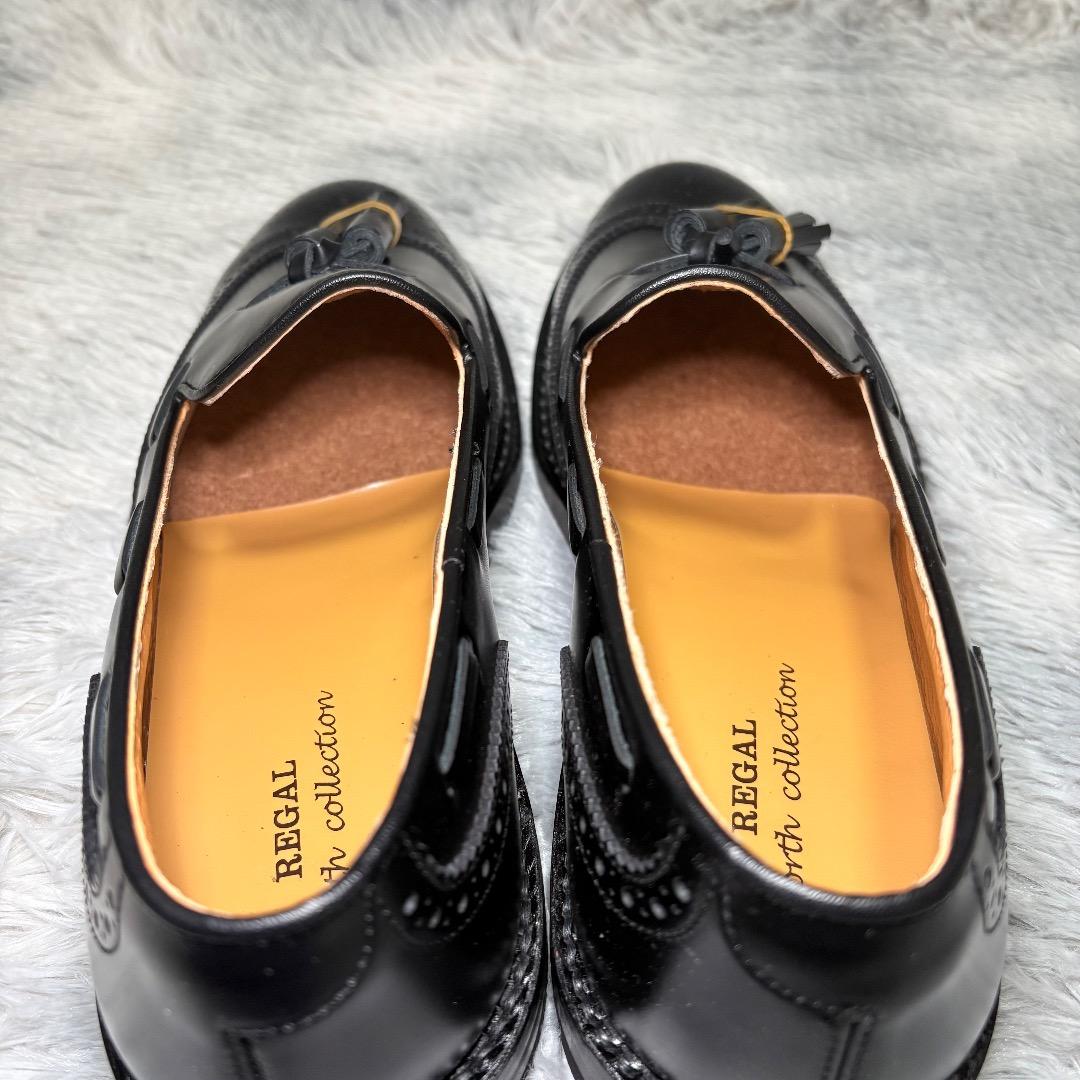 新品✨REGAL 25.5cm タッセルローファー J647 ウイングチップ黒